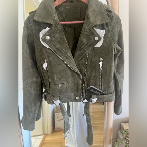 Revolve x BLANK NYC NWT SUEDE MOTO JACKET - HERB color, size small LEATHER - Picture 6 of 6